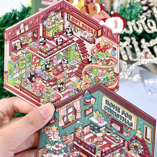 4 шт. DIY 3D набор наклеек для дома для взрослых и детей, многоразовые, снижающие стресс, миниатюрные наклейки для сцен, набор DIY проектов, подарок