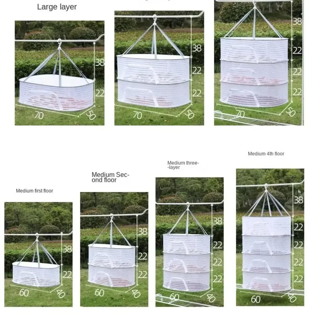 Сетка для сушки продуктов Антимоскитная Складная Многослойная Подвесная Сетка для сушки трав Подвесная Корзина Сушильный Мешок Сетчатая Сеть для сушки трав