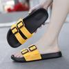 Fashion Men's Double Buckle Sandals Wide Width Beach Slides Arch Support Non-Slip Flat Sandals for Outdoor EVA Comfortable Beach Slidesr