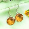 Yellow Topaz Gemstone 925 Sterling Silver Plated Hook Women's Earrings Jewelry WHE-E30