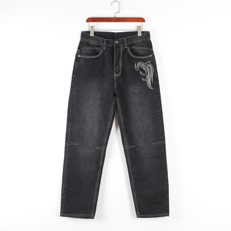 Свободные мешковатые джинсы хип-хоп скейтборд джинсовые брюки уличные танцы хип-хоп рэп мужские черные брюки