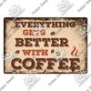 Decor Coffee Vintage Tin Sign Metal Sign Decorative Plaque Retro Plate Cafe Kitchen Living Room Coffee Bar Decoration