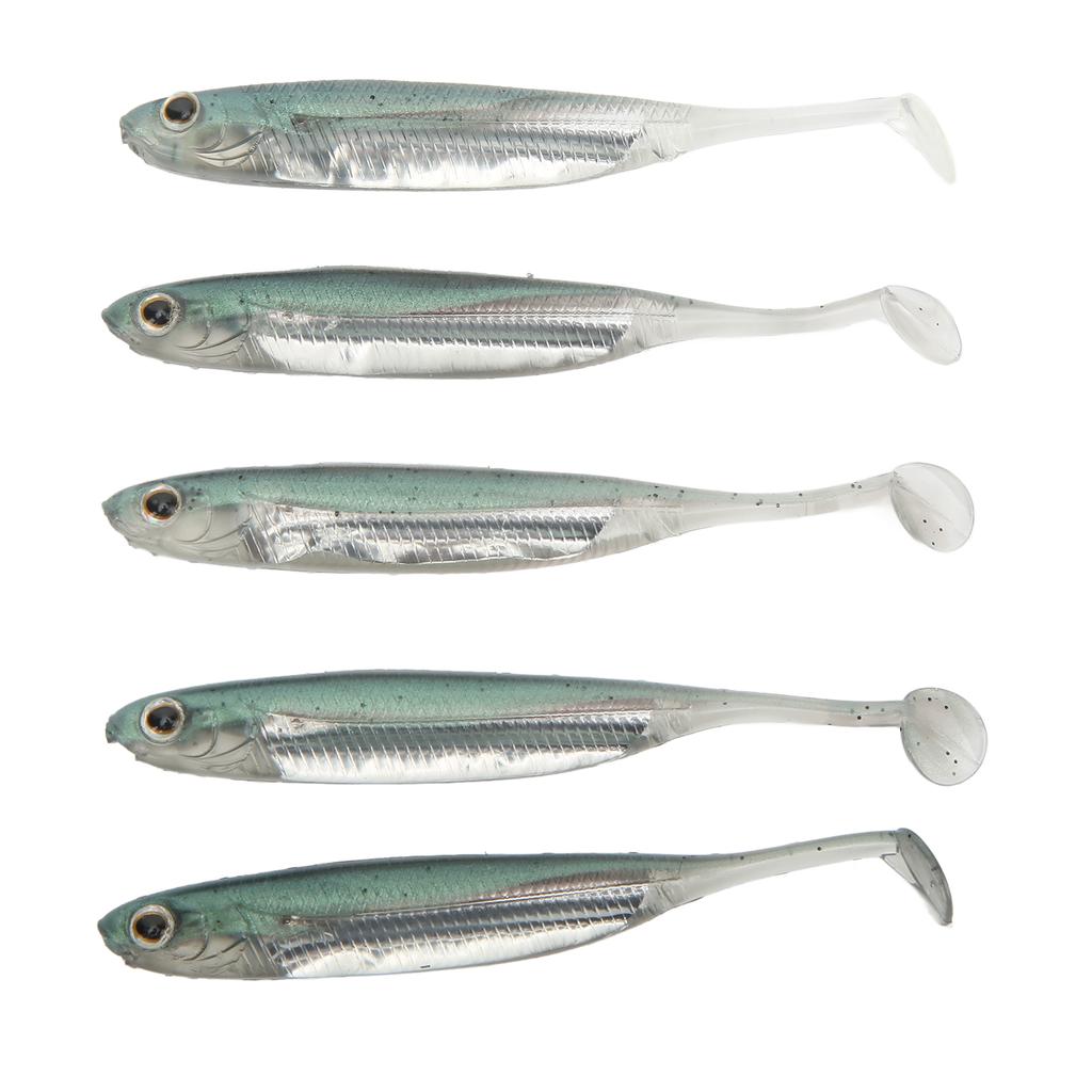 5 шт. Имитация мягкой рыбной приманки 3D глаза Экологически чистый силикон Искусственная рыбная приманка Зеленый