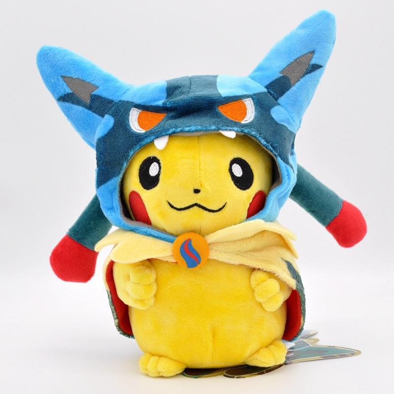 20cm small-sized transformable fire-breathing beast cape, three-headed dragon cape transformed into a plush doll