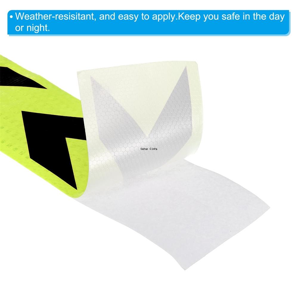 PVC 10cm*10m Arrow Printing Reflective Conspicuous Tapes Fluorescent Yellow-Black Waterproof Reflectors Stickers Strip For Truck