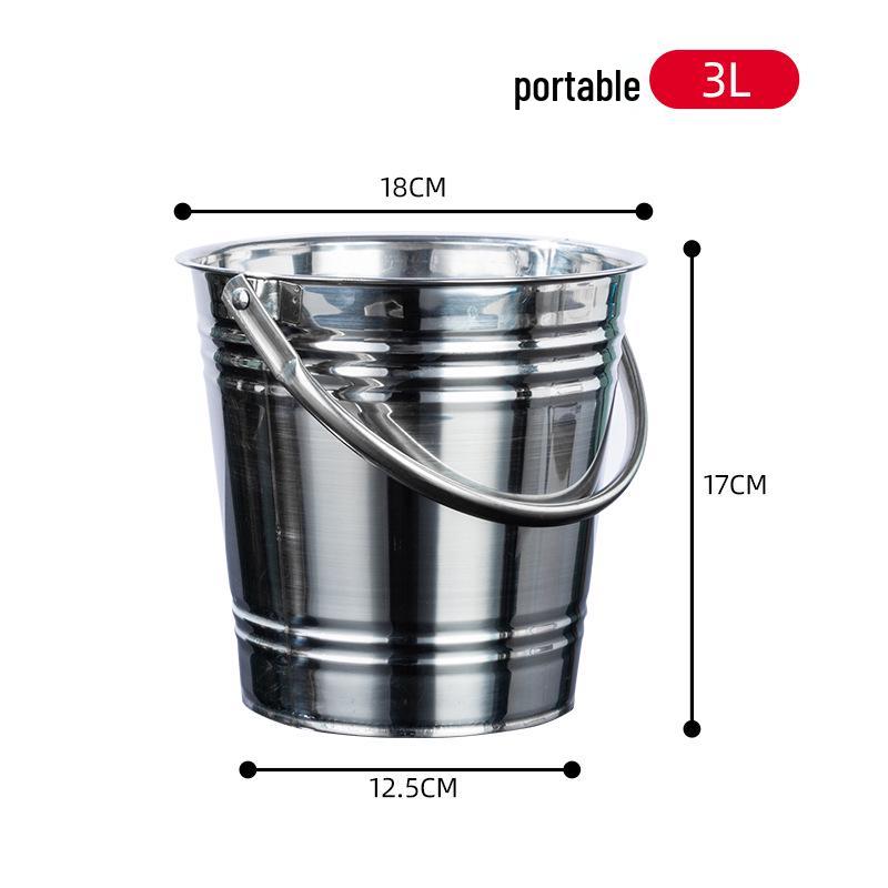 Thickened Stainless Steel Ice Bucket for Bars - Ideal for Champagne, Beer, and Wine.