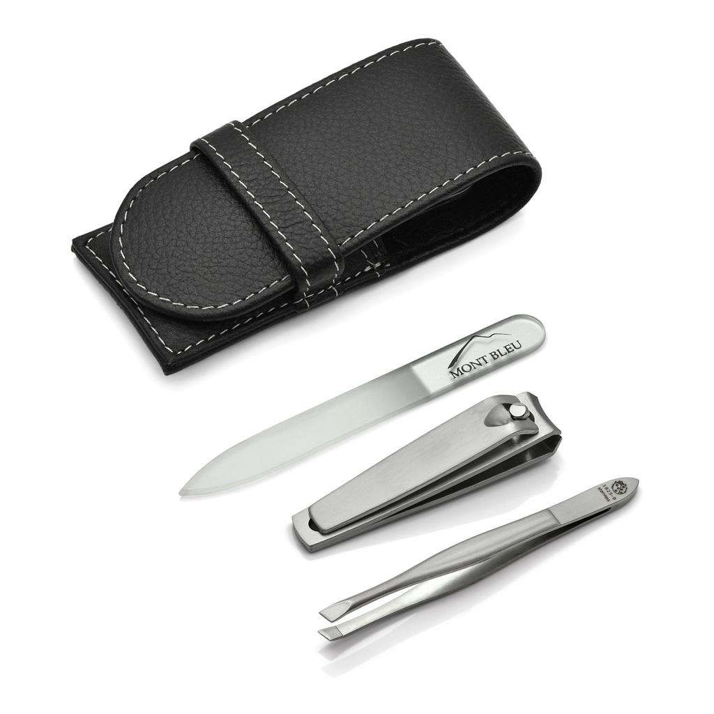 Hans Kniebes' Sonnenschein 3-piece Gents' Manicure Set In Leather Case, Made In Germany