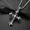Gothic Style Retro Cross Diamond Inlaid Titanium Steel Pendant European and American Style
