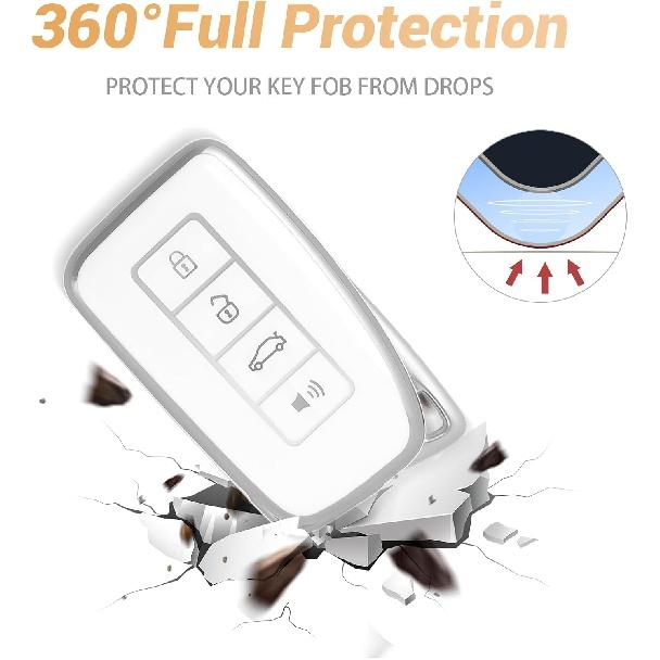 Чехол для брелока с блестящим ремешком, чехол для брелока. Защита автомобильных ключей, совместимая с Lexus RX IS ES GS LS NX RS GX LX RC LC. Держатель для смарт-ключа из мягкого ТПУ 2 3