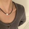 Elegant Bowknot Necklace Pearls Beads Heart Pendant Clavicle Chain French Style Collarbone Chains for Women Girls