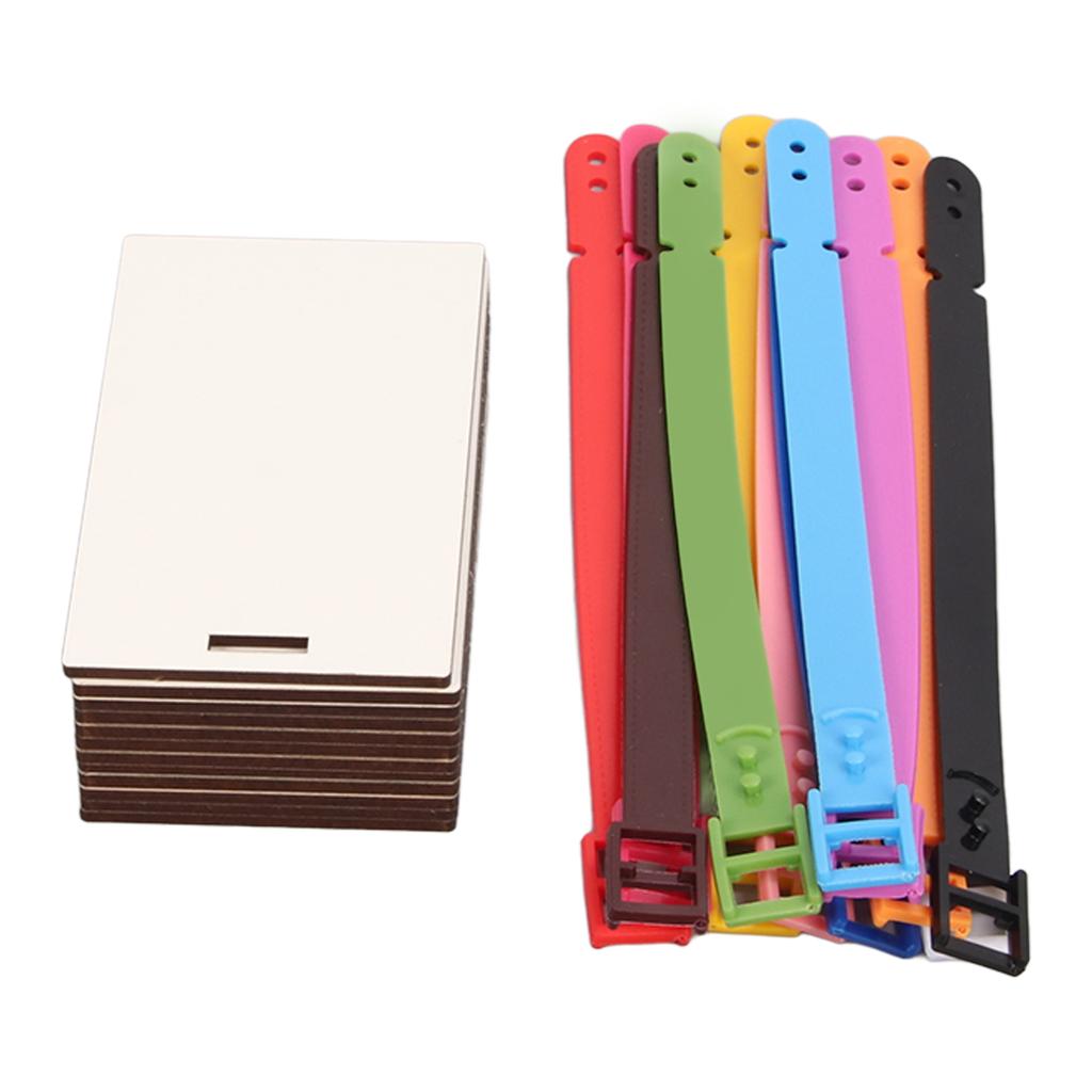 12PCS Blank Luggage Tags Density Board Plastic Double Sided Printable DIY Suitcase Baggage Tags
