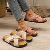 Boken Thick-soled Slippers Summer Straight-line Cross-belt Buckle Beach Shoes and Flip-flops