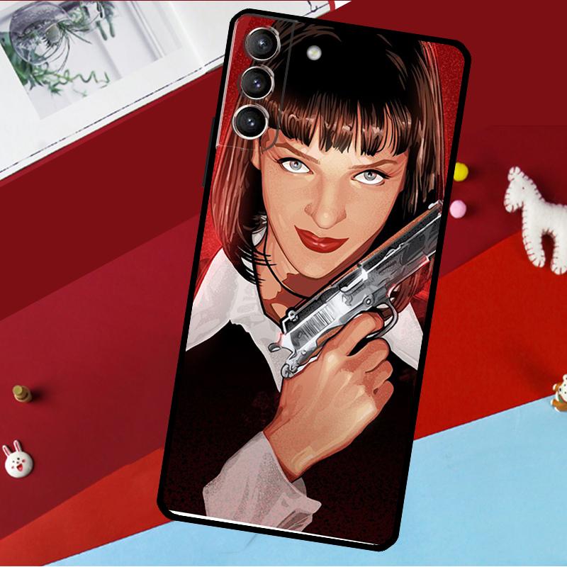 Чехол Mia Pulp Fiction для Samsung Galaxy S26 S25 S24 S22 S23 Ultra Plus S20 S21 FE S9 S10 S25 FE