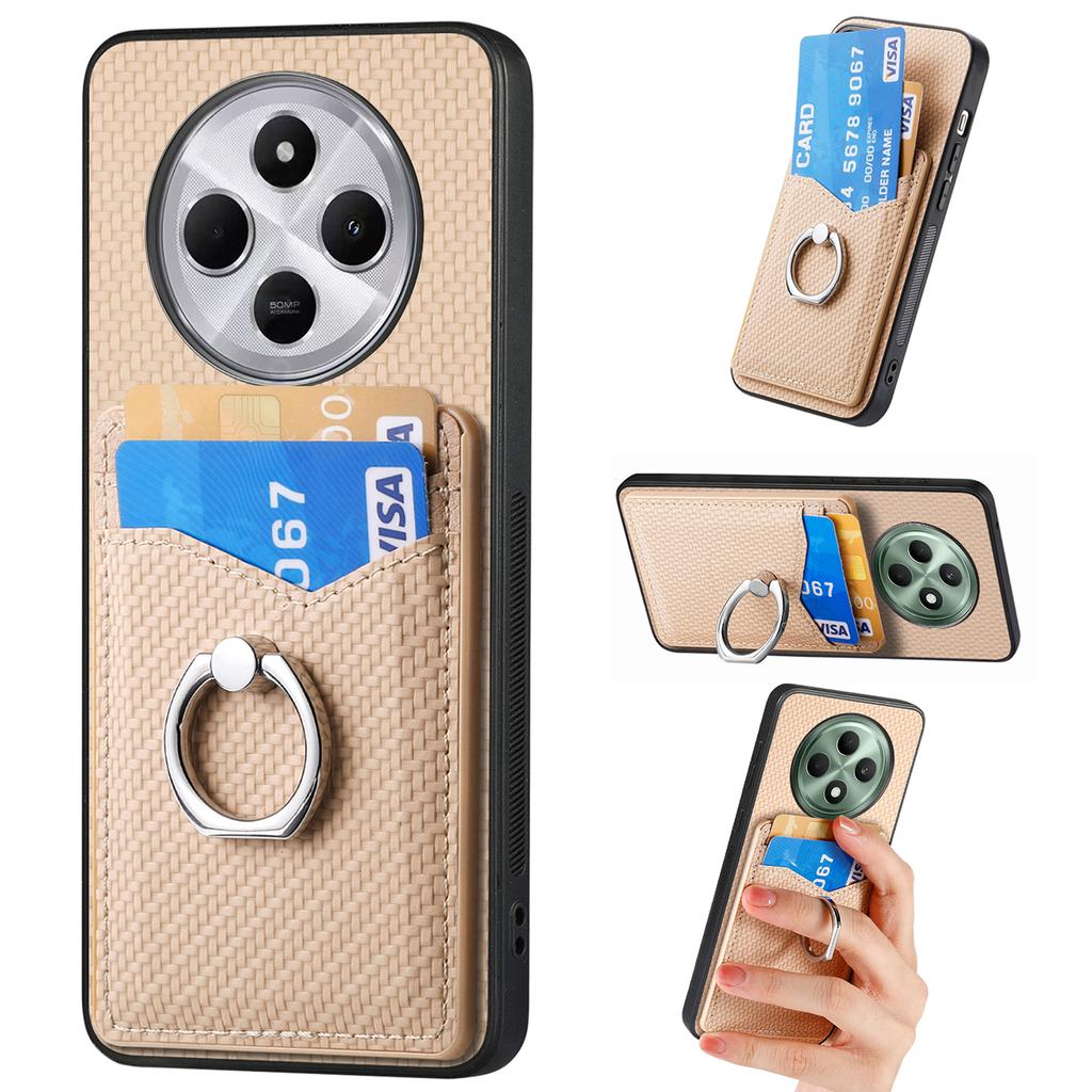 Phone Case For Xiaomi Redmi 14C 4G/14R 5G/Poco C75 4G Back Cover with Card Slots Ring Holder Kickstand