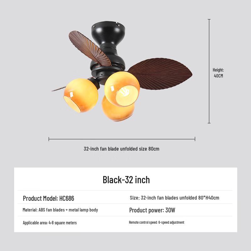 Smart Retro Ceiling Fan Light