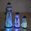 Ocean Flash Lighthouse Fishing Net Starfish Shell Metal Beacon Tower Ornaments