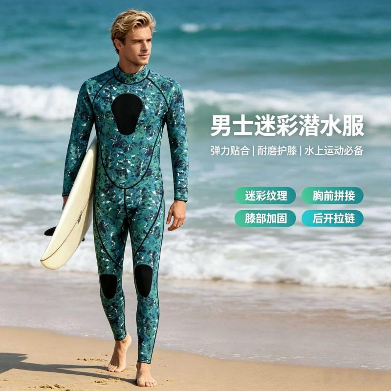 Diving Wetsuit 3mm Neoprene Fullsuit Men Women Warmth Thermal Protection Snorkeling Fishing Swimming