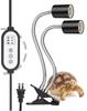 Reptile UV Basking Light for Turtles and Timer Adjustable Rotation 40cm Dual-Headed Light, Light, Amphibians, Function, Brightness, 360-Degree