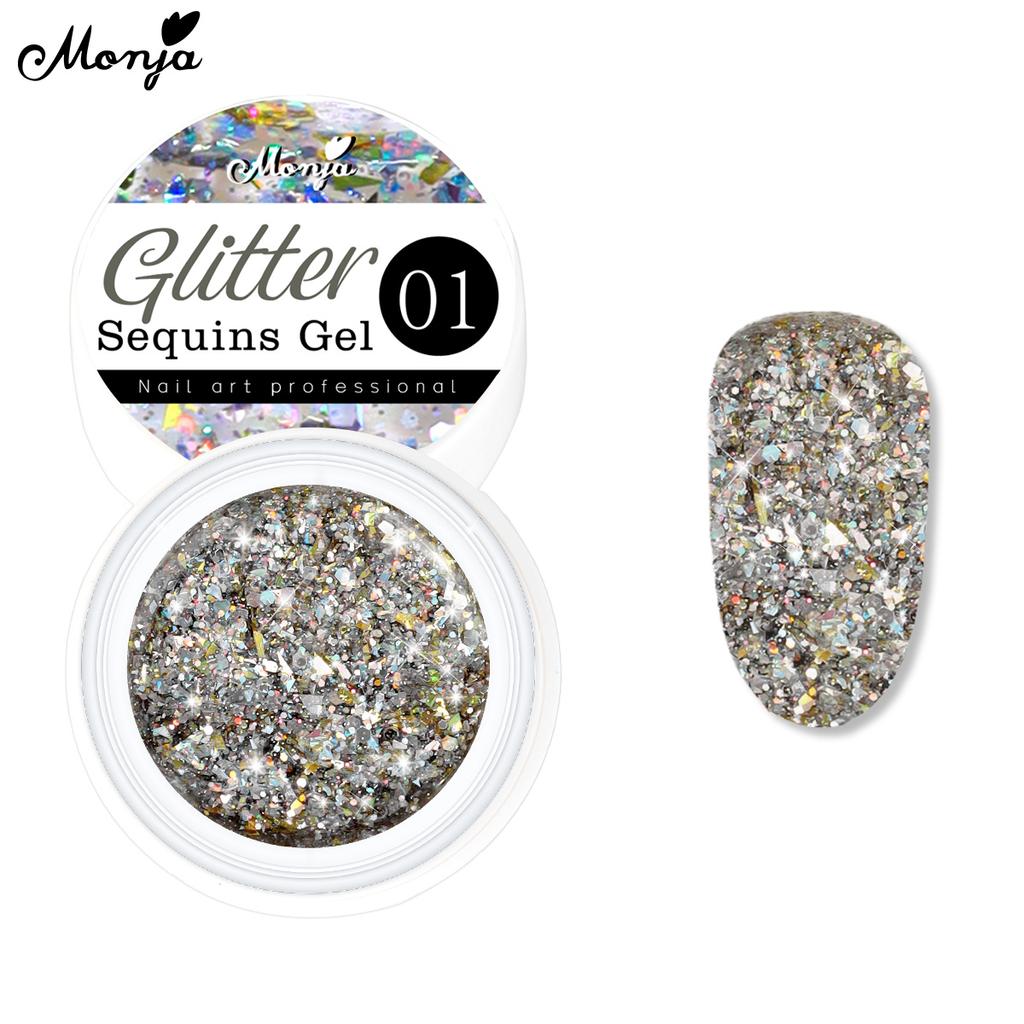 monja 5 мл/банка гель для ногтей Звездный УФ-лак сияющий блеск Светоотражающие блестки отмачиваемый лак для салона DIY Маникюр Рисунок Инструменты для дизайна