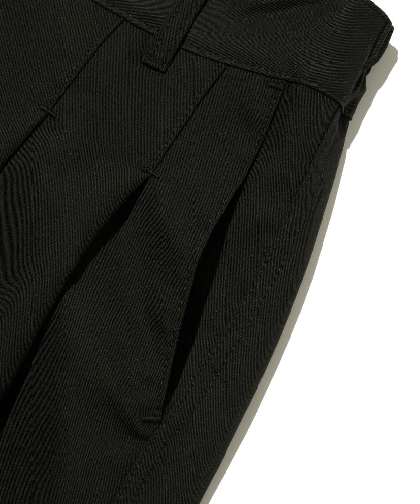OTHERFITS Double-Pleat Street Wide Fit Slacks (Black)