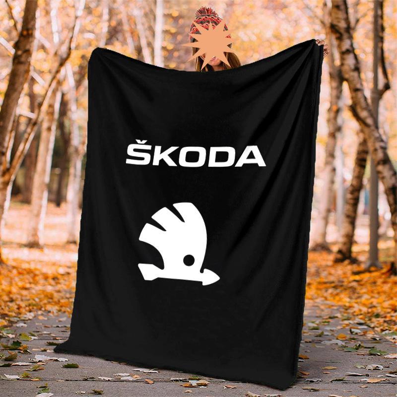 Skoda Flannel Blanket Soft Warm All-Season Throw, Design for Camping, Car Travel, Hiking Sofa, Bed, Office Perfect Gift for Parties