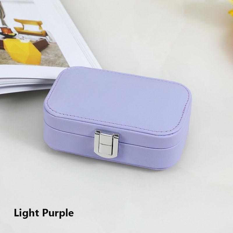 Мини-органайзер для ювелирных изделий из искусственной кожи, портативная портативная машинка для путешествий, футляр для хранения ожерелья, сережек и колец