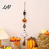 Childrens Room Spooky Accents Halloween Beaded Hanging Sign Witch Pumpkin Bat Pendant Garland for Entrance Door Sign Door Festive Home Party