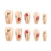 24Pcs Square Press On Nails Glue On Nails French Fake Nails Designs False Nails Artificial Nails Gifts for Women Girls
