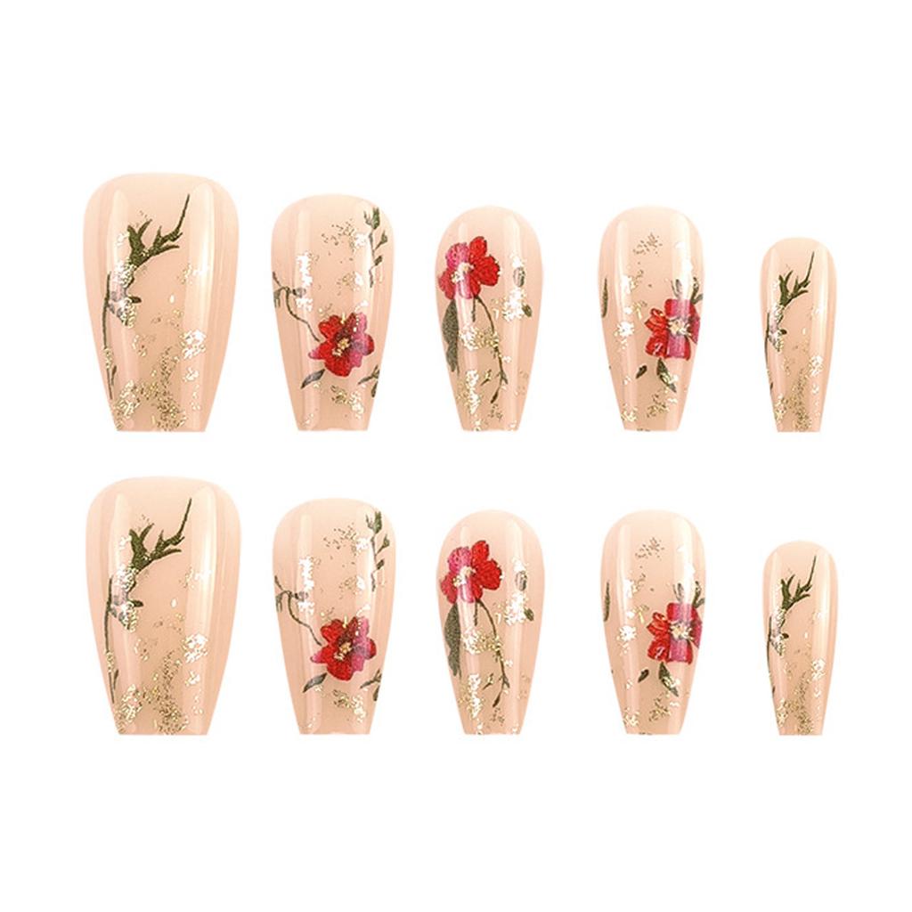 24Pcs Square Press On Nails Glue On Nails French Fake Nails Designs False Nails Artificial Nails Gifts for Women Girls