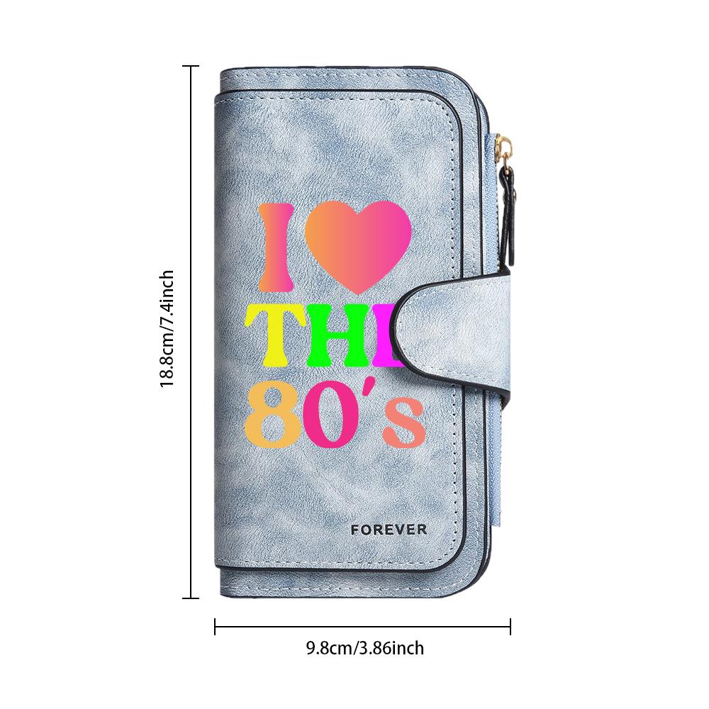Vintage Love Themed Multi Card Slot Long Purse Classic Fashion Daily Carry Wallet