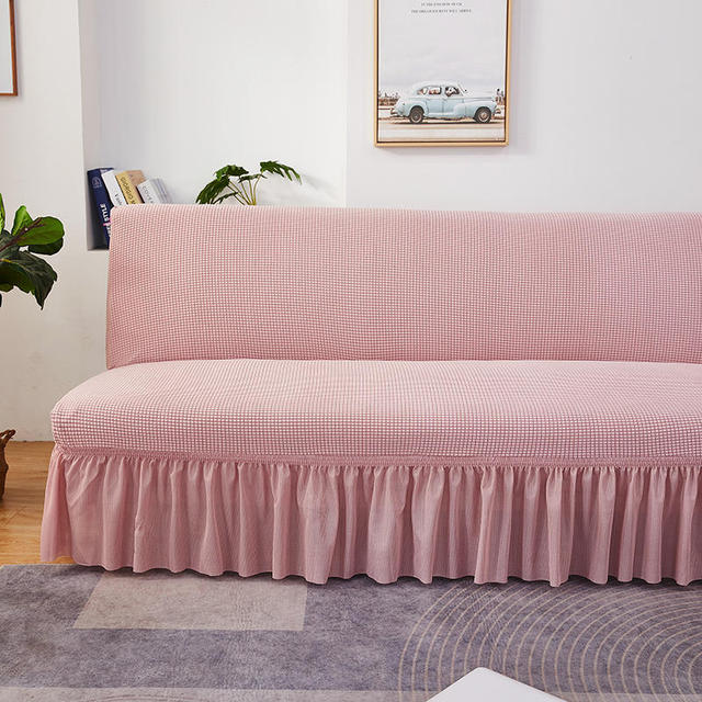 Флисовая ткань, бархатная жаккардовая сетка, без подлокотников, чехол для дивана-кровати с юбкой, чехол, встроенный чехол для дивана, моющийся эластичный