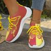 Fashion High Fashion Mix Color Yellow Butterfly Knitted Sneakers Women Plus Size 43 Breathable Mesh Flats Woman Soft Sole Casual Shoes