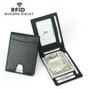 Ultra-thin Men's Wallet Money Clip Carbon Fiber Card Holder Wallet RFID Slim Money Clips