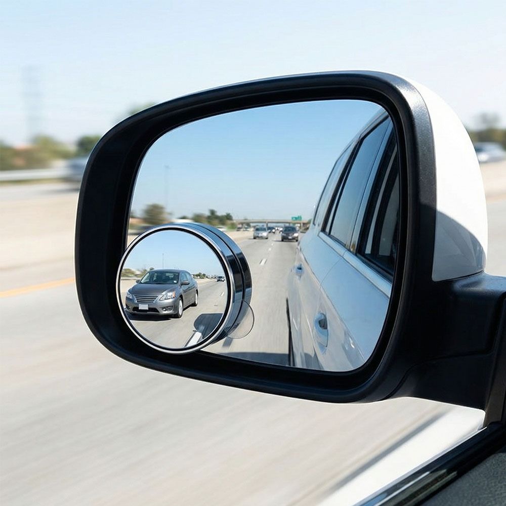 2pcs 360 Degree Adjustable Blind Spot Mirror Universal Fit Wide Angle Mirror Driving Safety