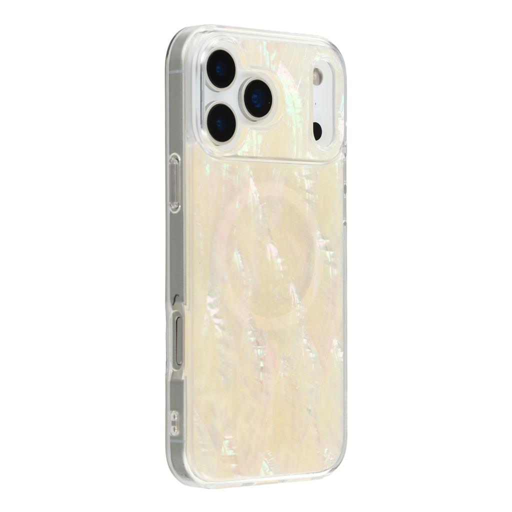 JAUCASE For iPhone 17 Pro Max Magnetic Case Natural Seashell Design TPU Phone Back Cover