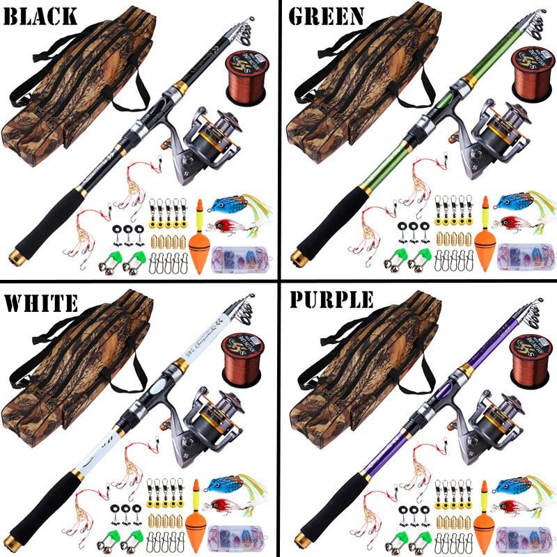 SOUGAYILANG Набор для рыбалки, портативная телескопическая удочка 1,8–3,3 м и 11BB, передаточное число 5,2:1, спиннинговая рыболовная катушка, сменная левая и правая рука