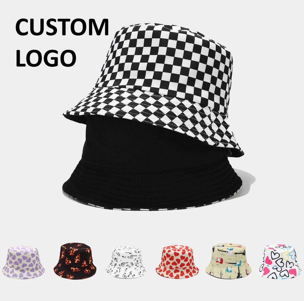 Unisex Best Selaing Outdoor Cow Pattern Reversible Activities Bucket Hats, Custom Print Distressed Hat