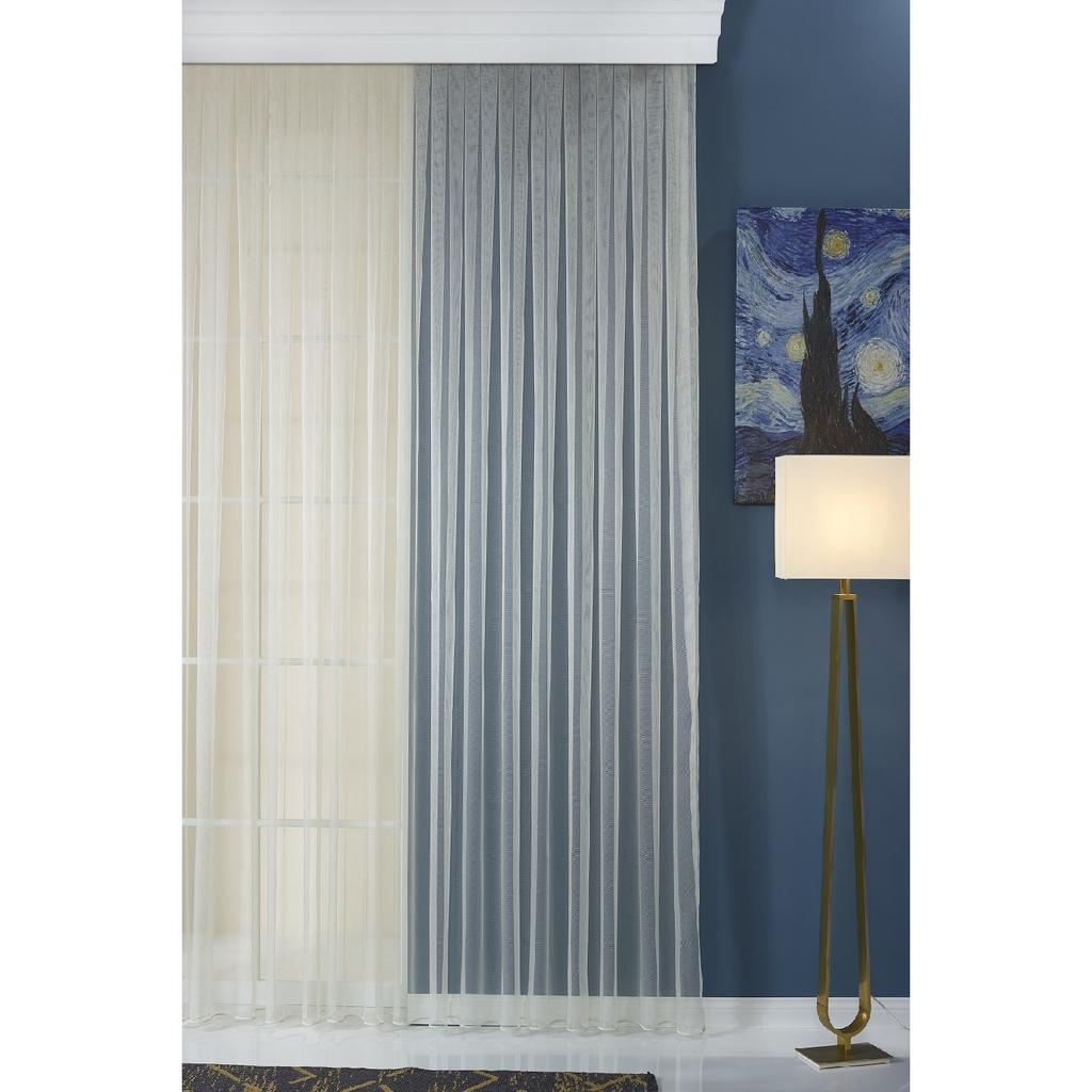 Изумрудно-зеленая зеленая глажка яркая тюлевая занавеска - Olin - без ворса - экстракты усадки