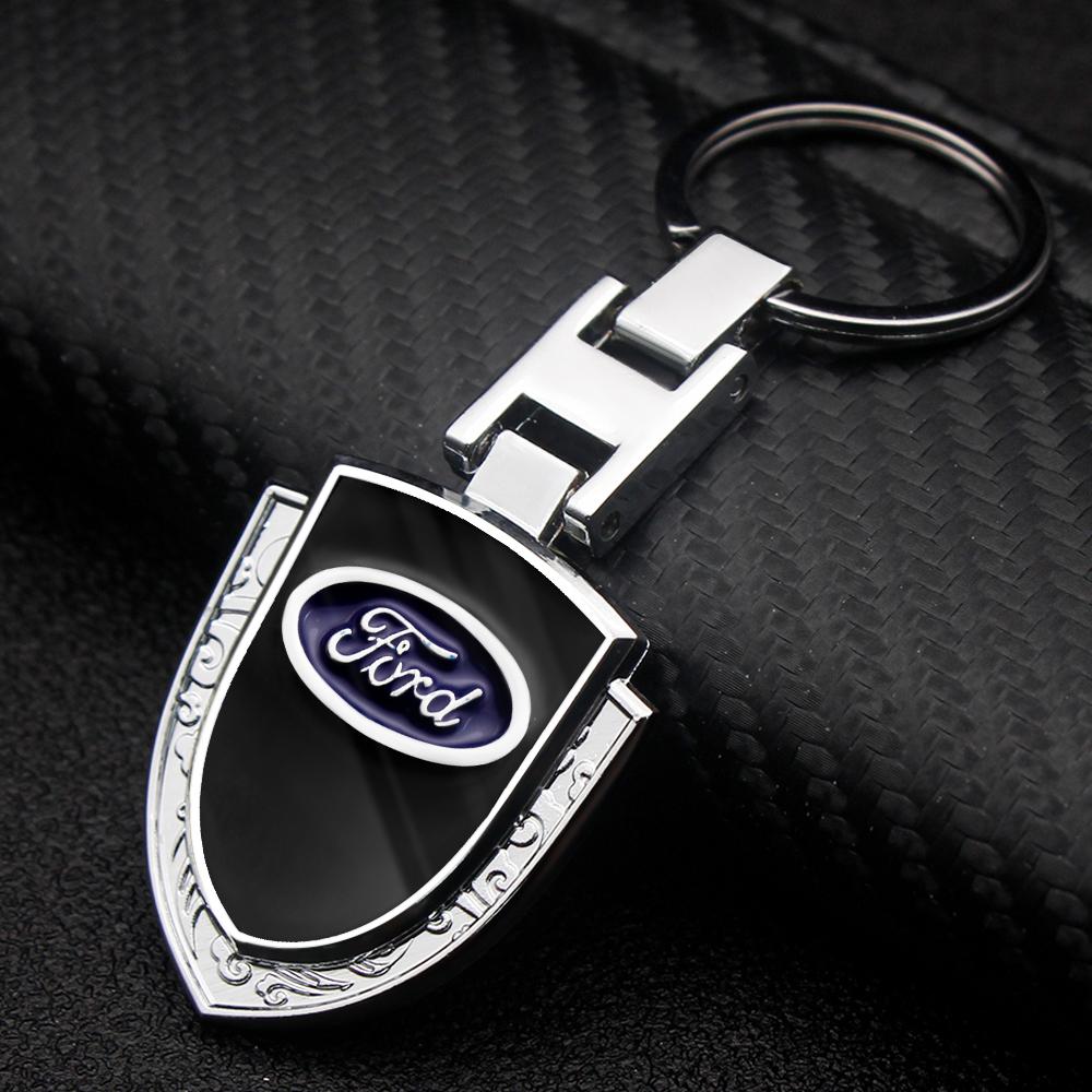 PYZJ2 Car Logo Keychain Shield Keychain Style For Ford Mustang Focus3 2 Transit Ecosport Edge Fiesta Escape Kuga Mondeo Fusion Keychai