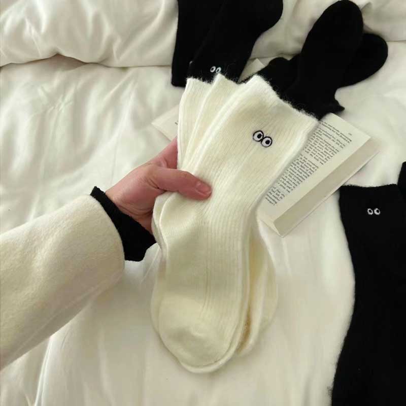 Женские теплые носки, зимние утепленные белые носки, милые носки Kawaii Y2k, элегантные носки для девочек в стиле аниме, черные носки в стиле Лолиты с героями мультфильмов Harajuku