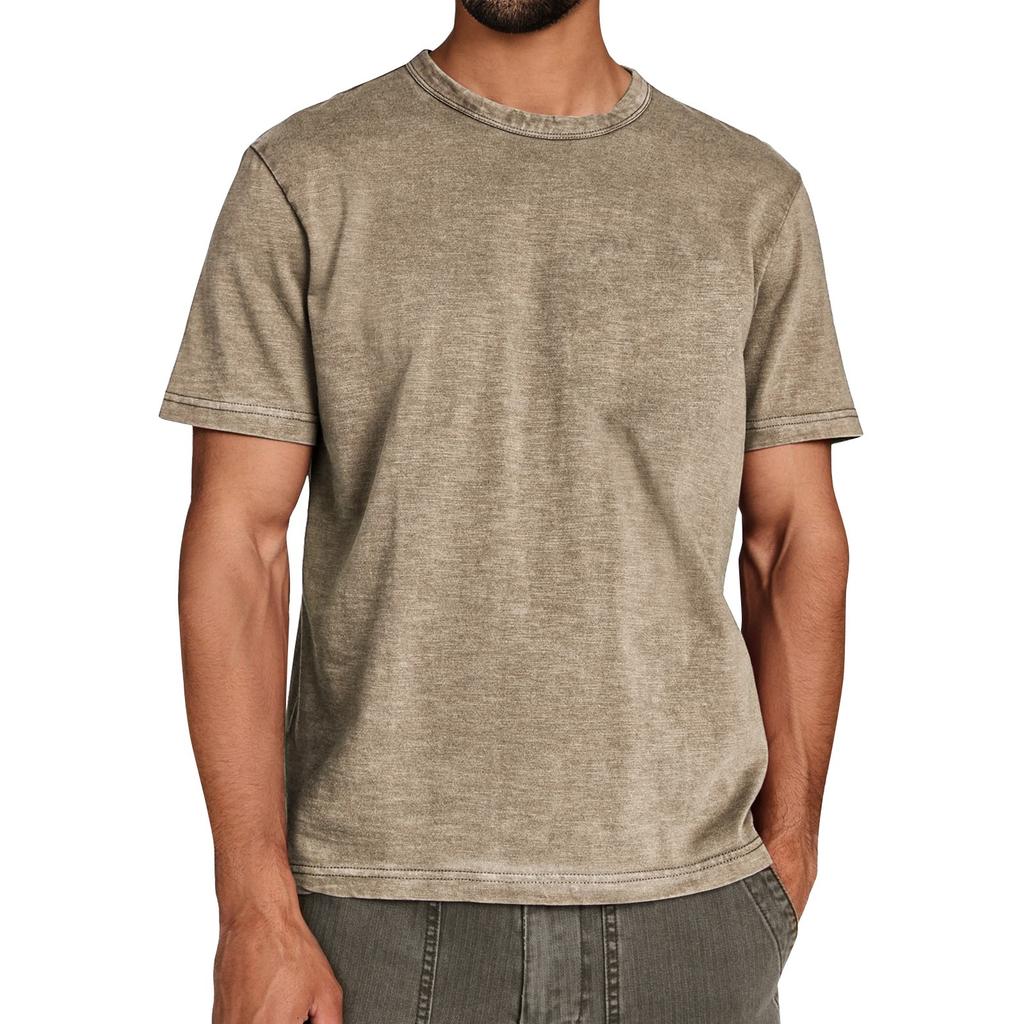 Men's Summer Solid Color Round Neck Loose Short Sleeve Top Men's Casual Fashion Short Sleeve Tops