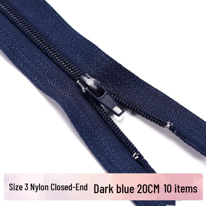 Нет. 3 Черная нейлоновая закрытая молния для брюк, юбок и шортов с противоскользящим бегунком