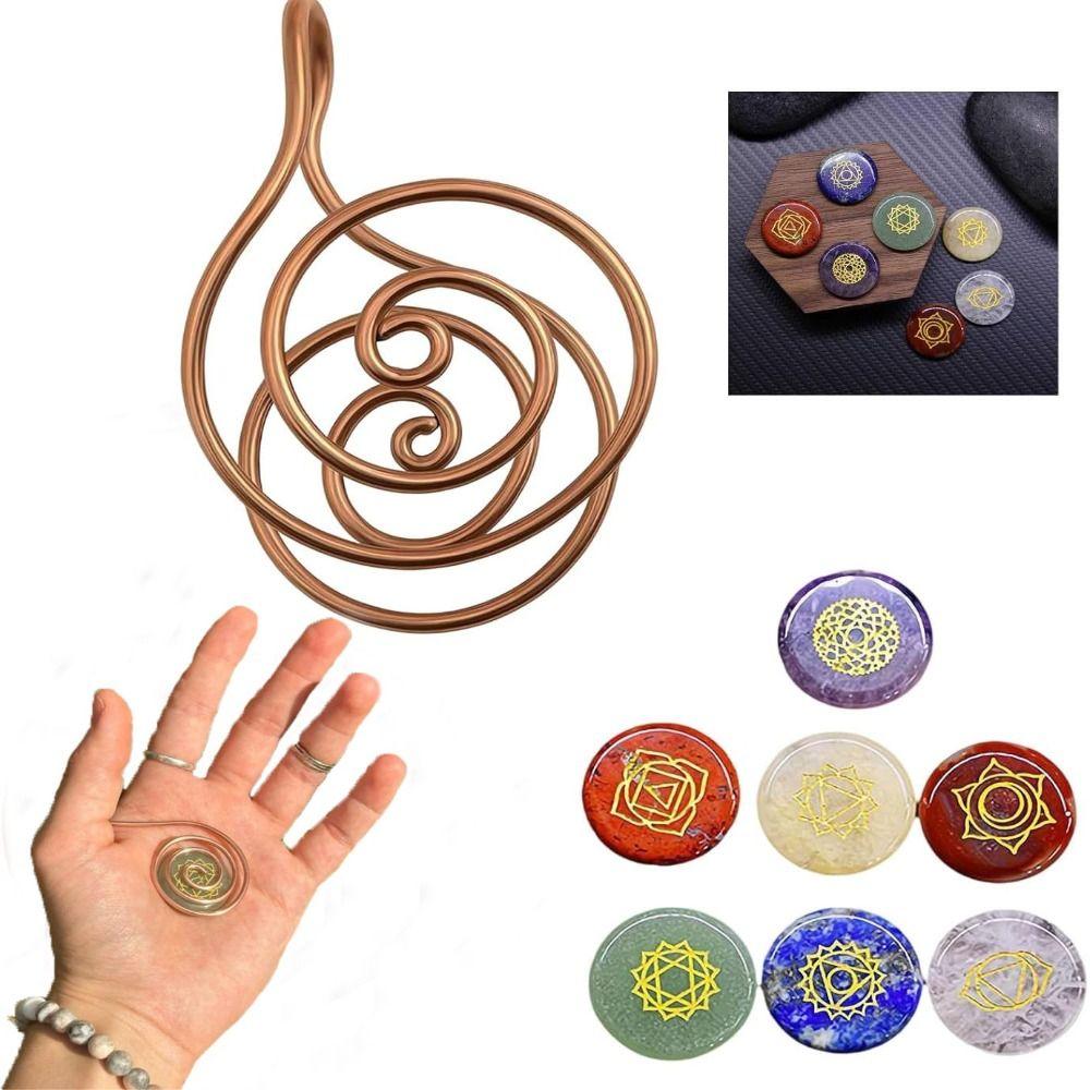 Регулируемое Медное Кольцо на Ладонь Ручной Работы Ювелирные Аксессуары Спиральное Кольцо на Ладонь Энергетическая Спираль Рейки Кольцо на Руку