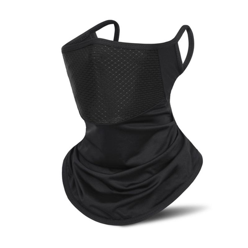 Ice Silk Neck Gaiter for Men Women Ear Loops Sun Protection Cycling Face Mask Breathable Mesh Cooling Outdoor Driving Face Cover