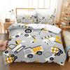 Комплект постельного белья с 3D-треком, мультяшный инженерный автомобиль, пуховый пододеяльник с принтом, 2/3 шт. DE135 * 200, полноразмерное украшение для детской комнаты