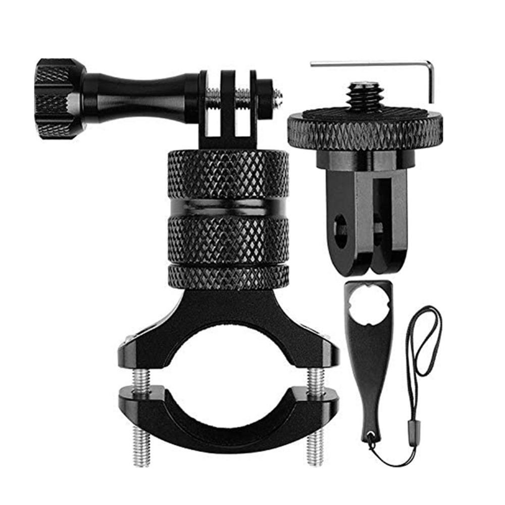 360 Degrees Rotary Aluminum Bike Bicycle Handlebar Mount for Gopro Hero 13 12 11 10 9 4Session 1/4 Screw Action Camera Mounting