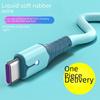 Жидкий силиконовый кабель для быстрой зарядки мобильных телефонов Apple, Android, TYPE-C, Huawei, Xiaomi.