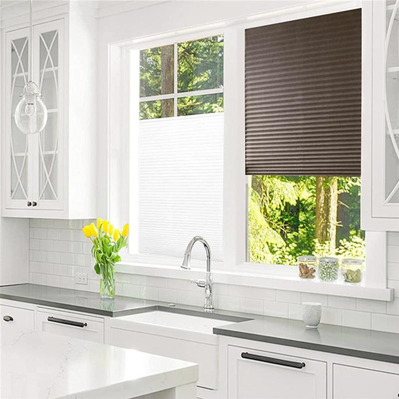 10 Colors Self-Adhesive Blackout Pleated Paper Shade Pleated Blinds Curtains For Kitchen Bathroom Office Balcony Windows Shades