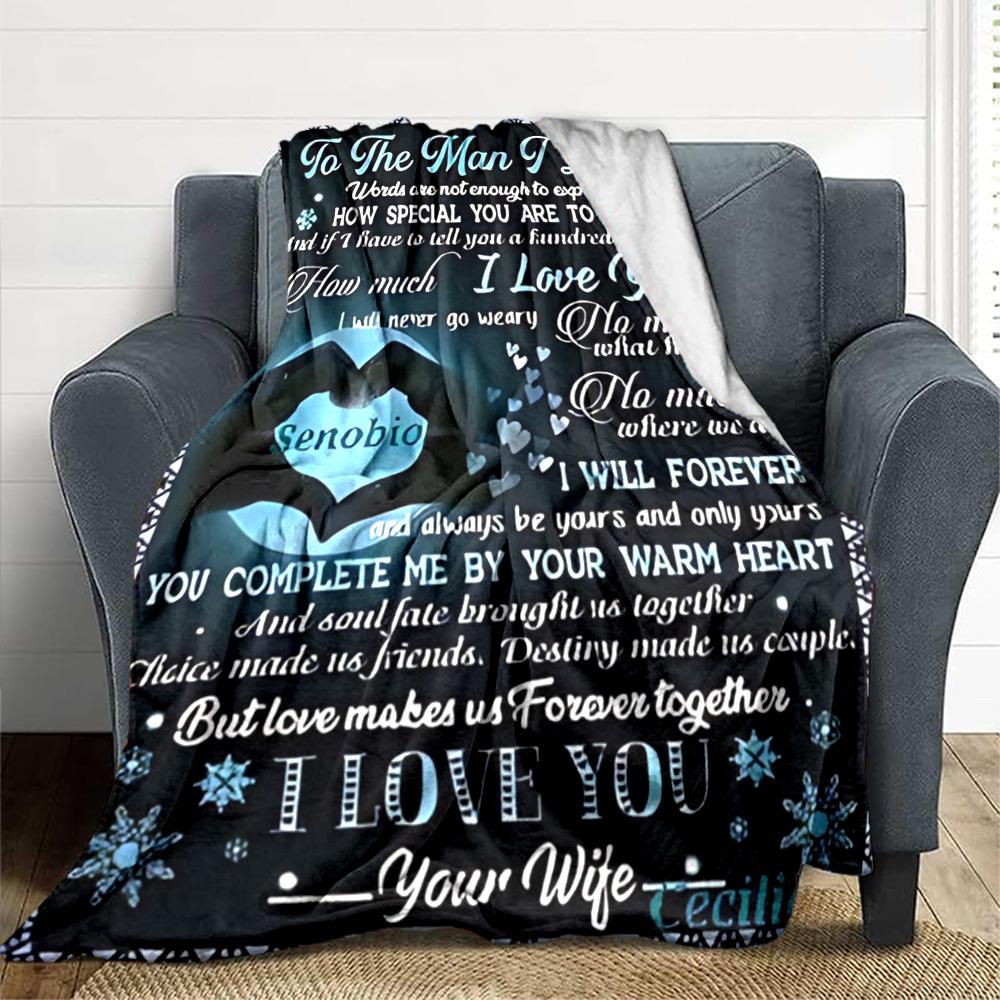 1PC Romantic Gifts for Husband Blanket, Throw For Sofa, Bed, Travel, Printing Blanket With Soft And Warm Fabric yy250918178