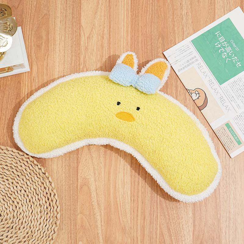 Pet Bow Half Moon Pillow Cat Sleep U-shaped Pillow Cute Plush Toy Dog Mattress Dog Beds for Small Dogs